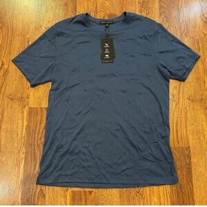 Robert Barakett Georgia Crew Neck Tee Men’s Large Denim Blue Pima Cotton NWT